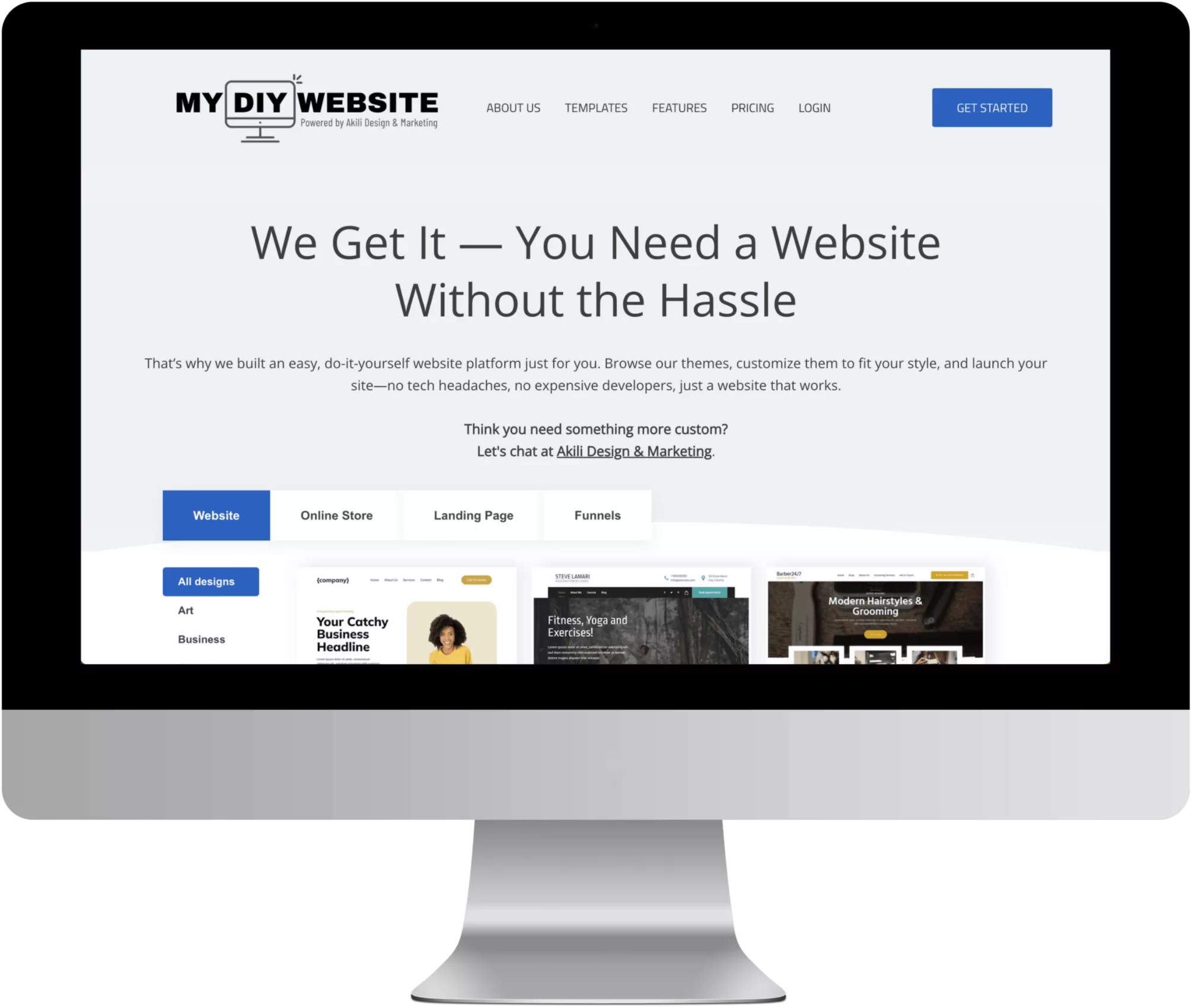 diy website mockup