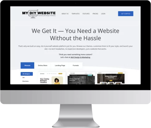diy website mockup